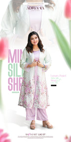 Luxury Pastel Mint Silk shrug Set  | LSC 07