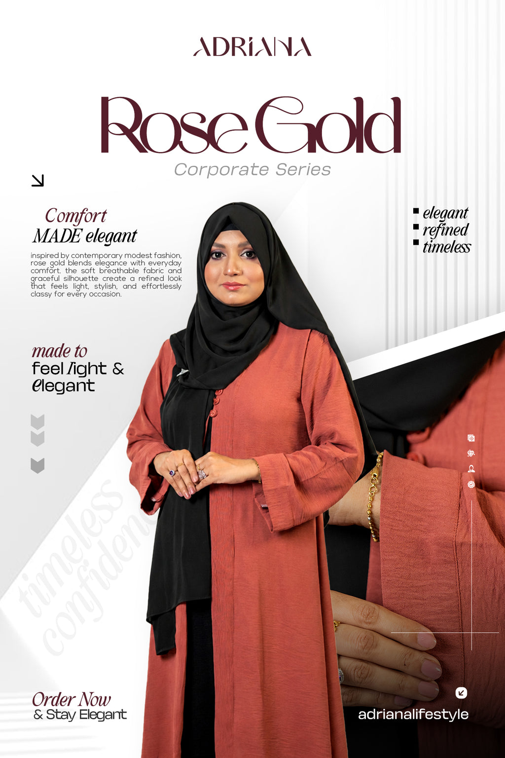 Comfortable Kimono Shurag (Single color- Rose Gold) | Code: CS 123