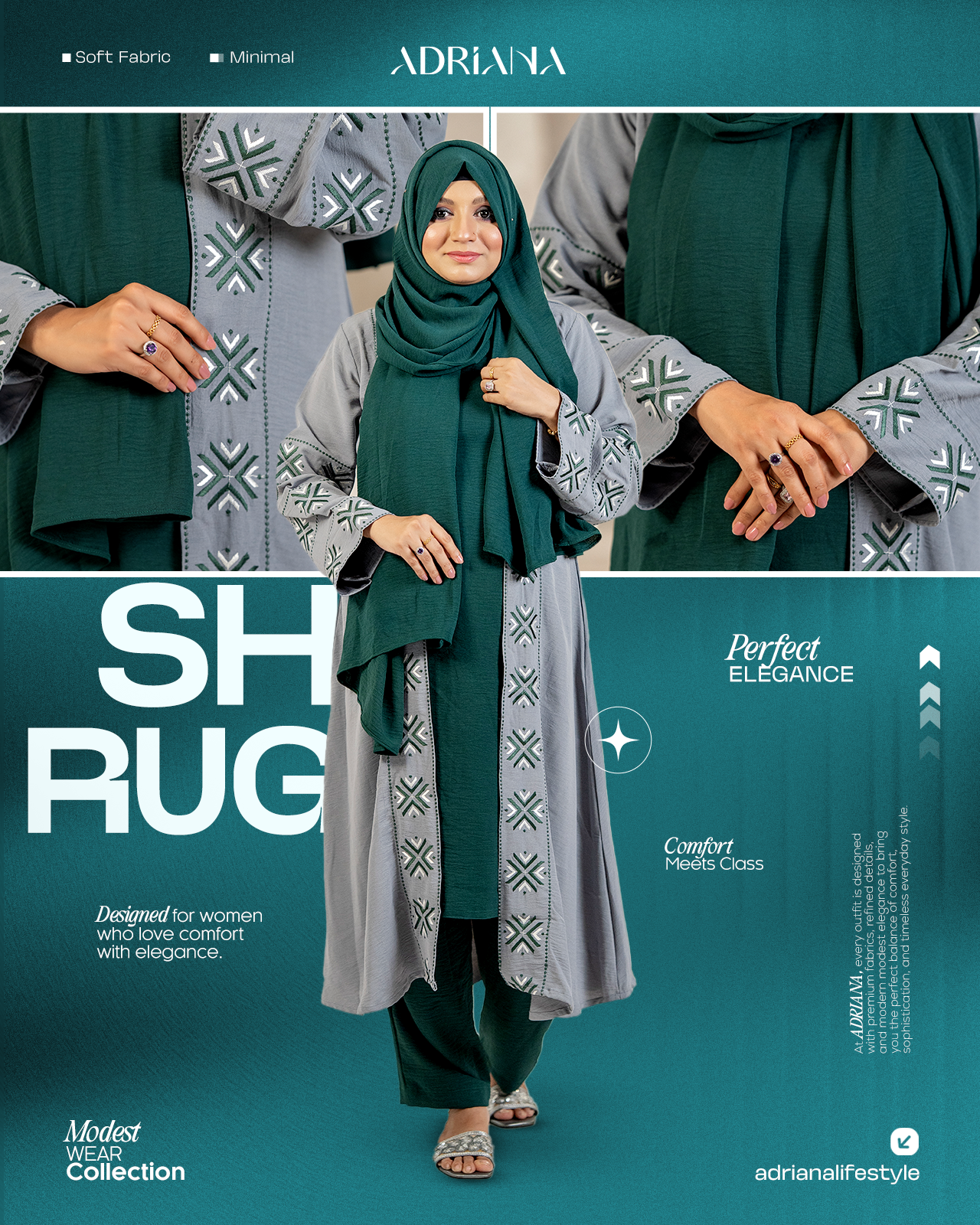 Luxury Embroidered Kimono Shrug Set | Code: CS 129