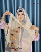 Premium  3D Flower zari Tissue  Hijab | 3D TS