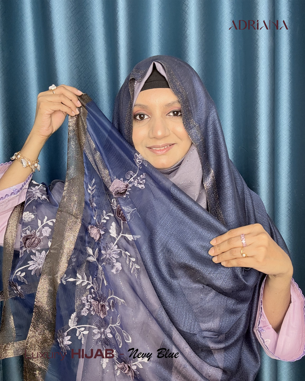 Premium  3D Flower zari Tissue  Hijab | 3D TS