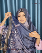 Premium  3D Flower zari Tissue  Hijab | 3D TS