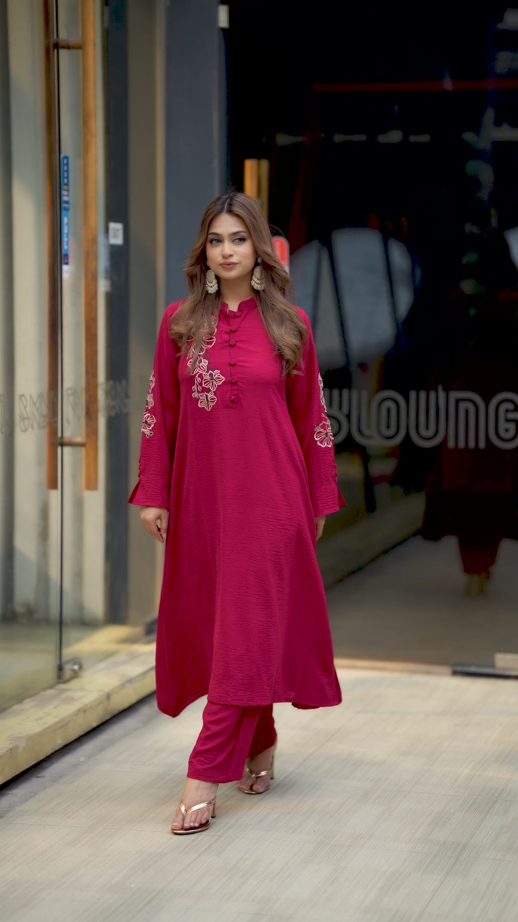 Luxe Flora Cut Embroidery Co-Ords Set | Code: CEOS 029