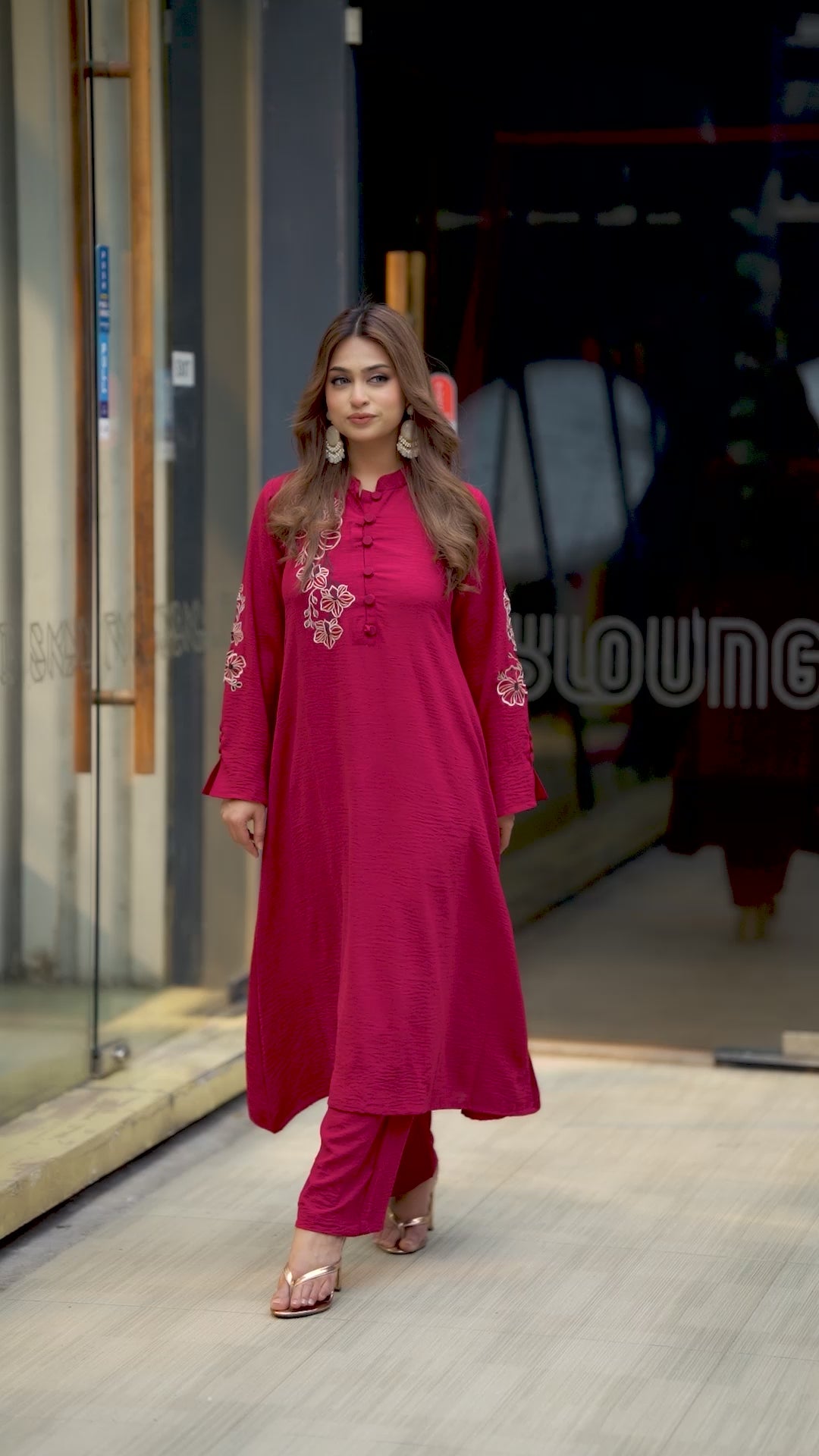 Luxe Flora Cut Embroidery Co-Ords Set | Code: CEOS 029