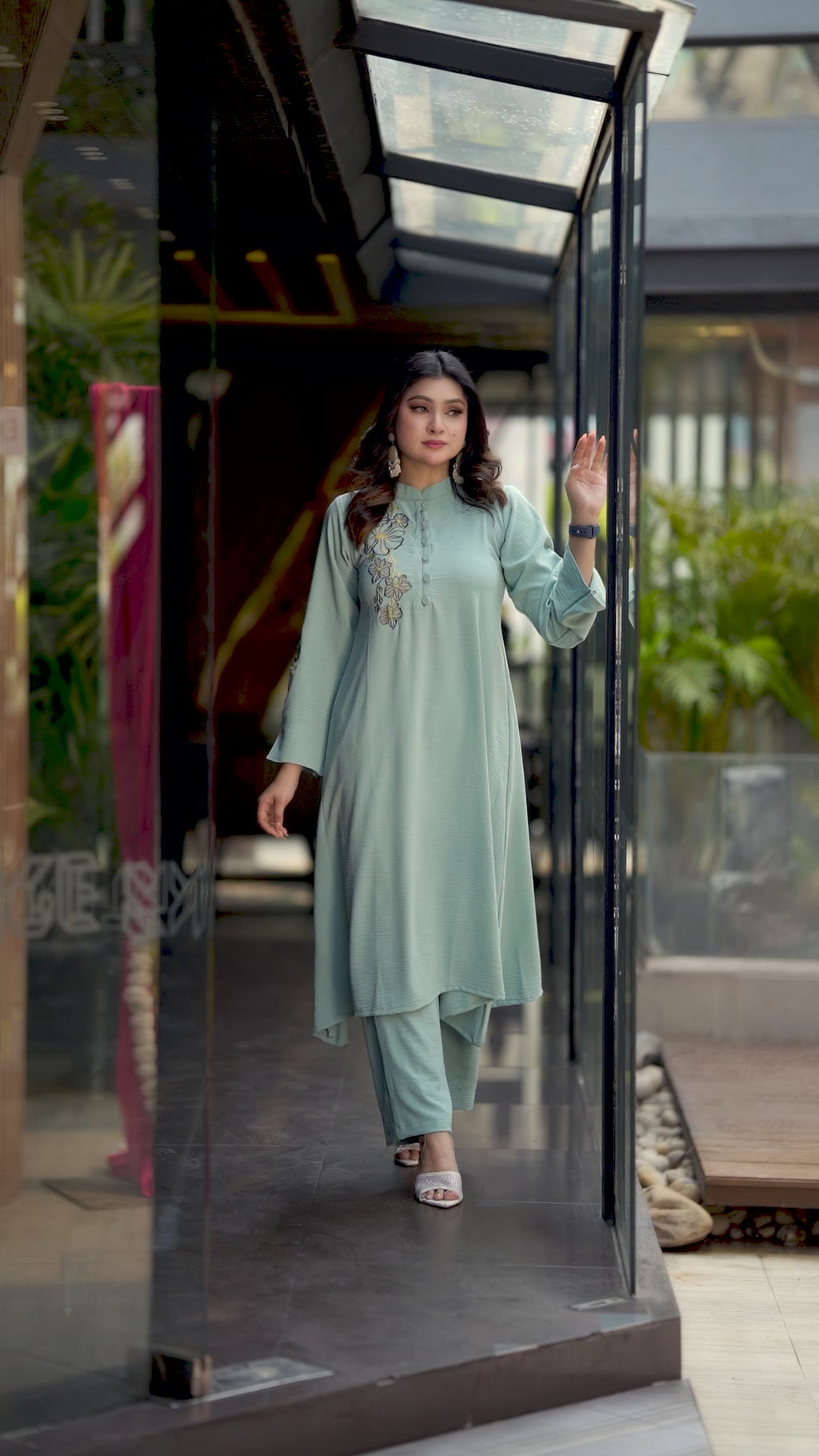 Luxe Flora Cut Embroidery Co-Ords Set | Code: CEOS 026