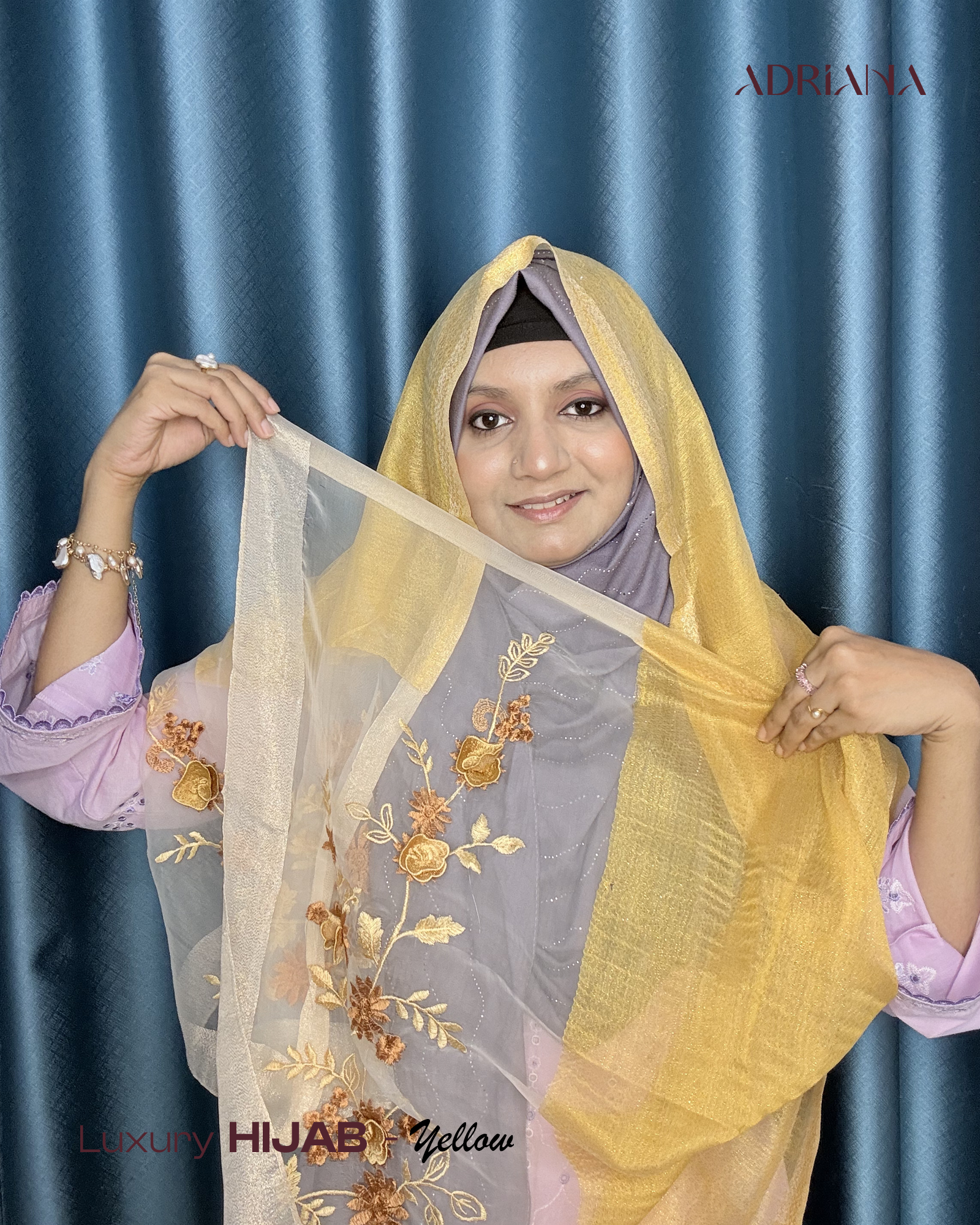 Premium  3D Flower zari Tissue  Hijab | 3D TS